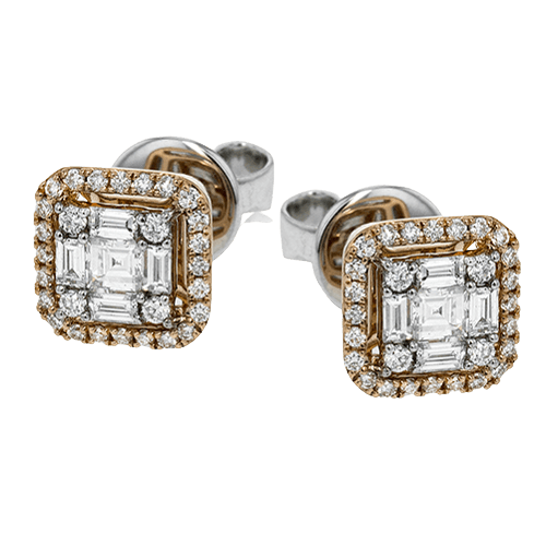 Earring Stud in 18K Gold and Diamonds - Simon G. Jewelry