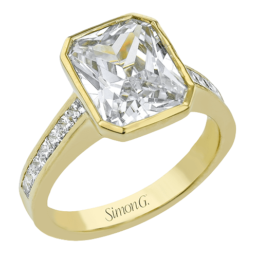 Emerald - cut Engagement Ring in 18k Gold with Diamonds - Simon G. Jewelry