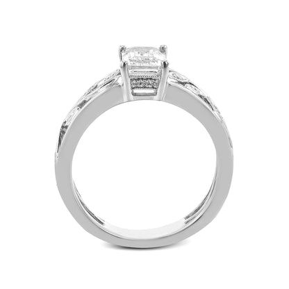 Emerald-Cut Engagement Ring In 18k Gold With Diamonds