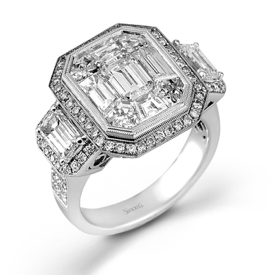 Engagement Ring in 18k Gold with Diamonds - Simon G. Jewelry