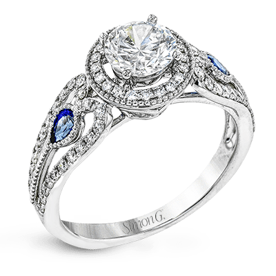 Engagement Ring in 18k Gold with Diamonds - Simon G. Jewelry