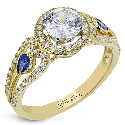 Engagement Ring in 18k Gold with Diamonds - Simon G. Jewelry