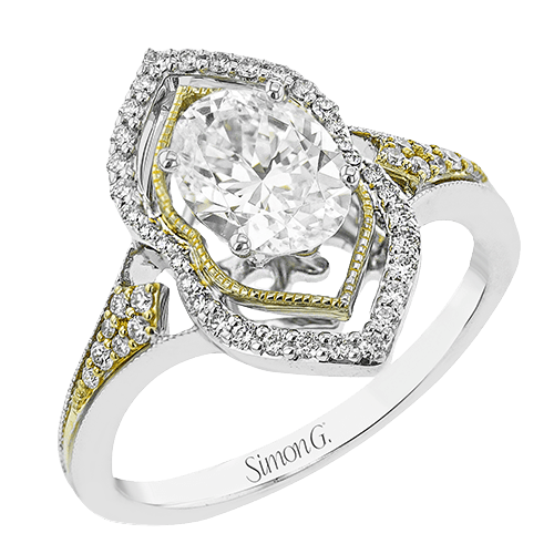 Engagement Ring in 18k Gold with Diamonds - Simon G. Jewelry