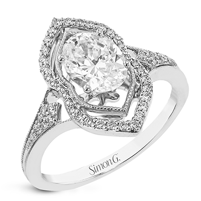 Engagement Ring in 18k Gold with Diamonds - Simon G. Jewelry