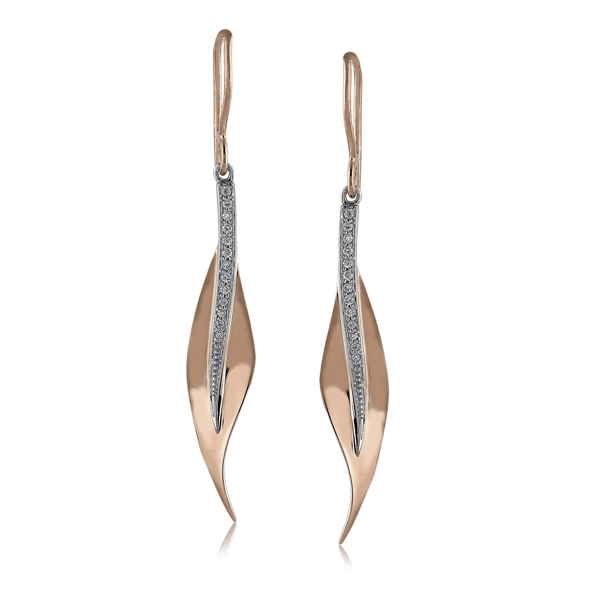 Fallen Leaves Drop Earrings in 18k Gold with Diamonds - Simon G. Jewelry