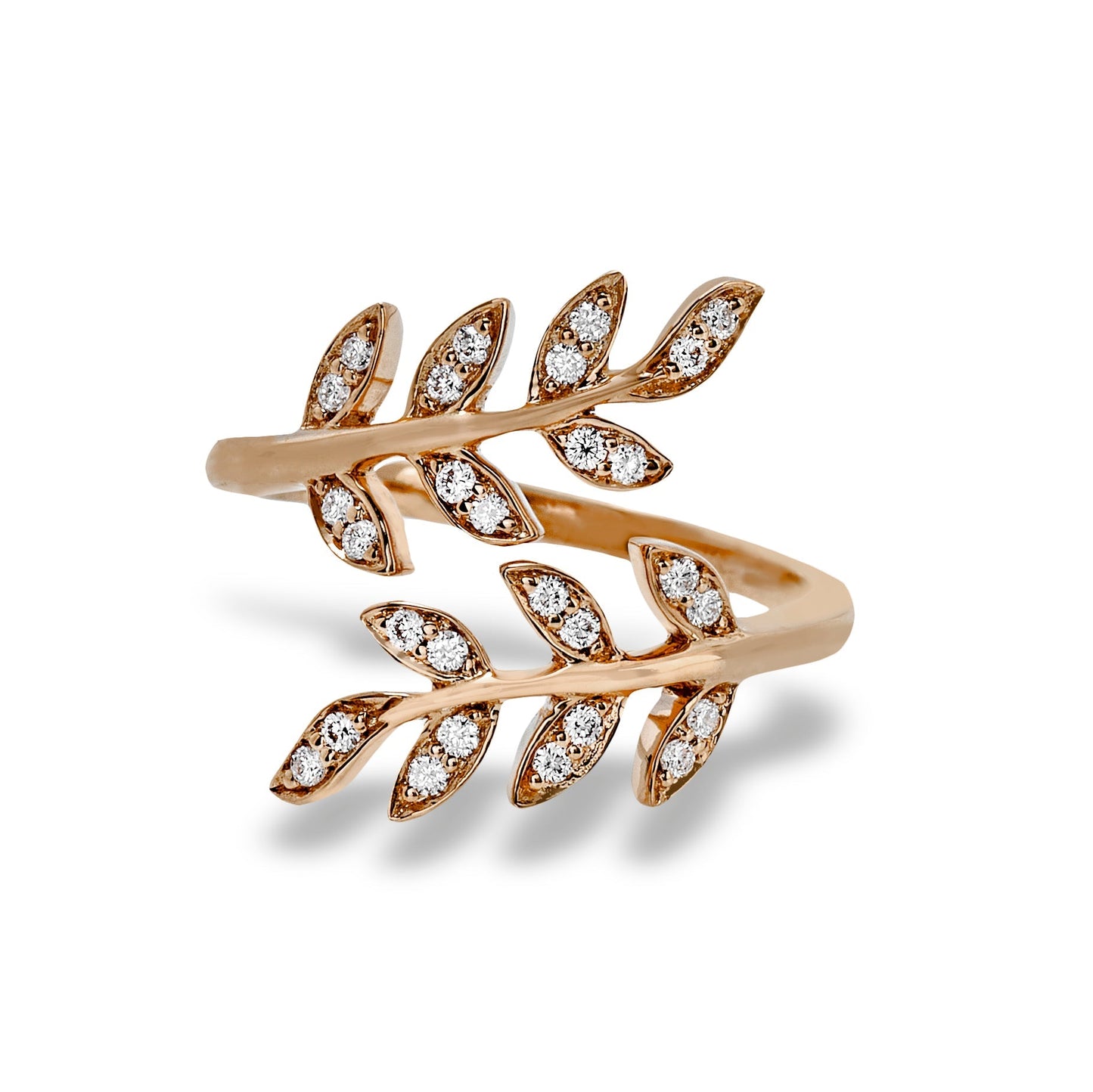 Fallen Leaves Fashion Ring In 18k Gold With Diamonds