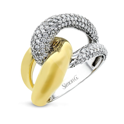 Fashion Ring In 18k Gold With Diamonds