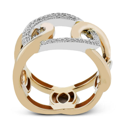 Fashion Ring In 18k Gold With Diamonds