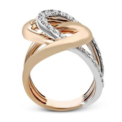 Fashion Ring In 18k Gold With Diamonds