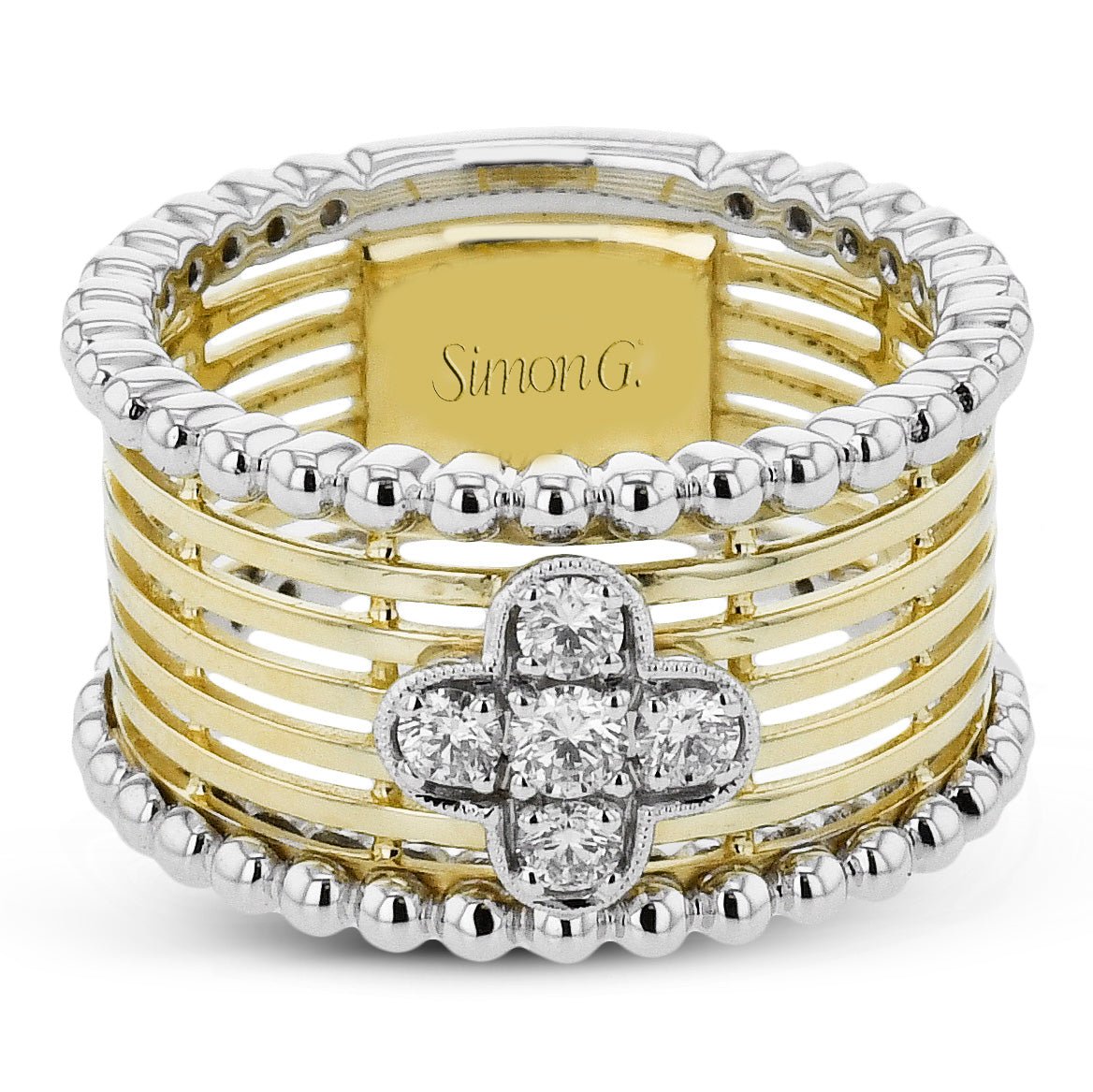 Fashion Ring In 18k Gold With Diamonds