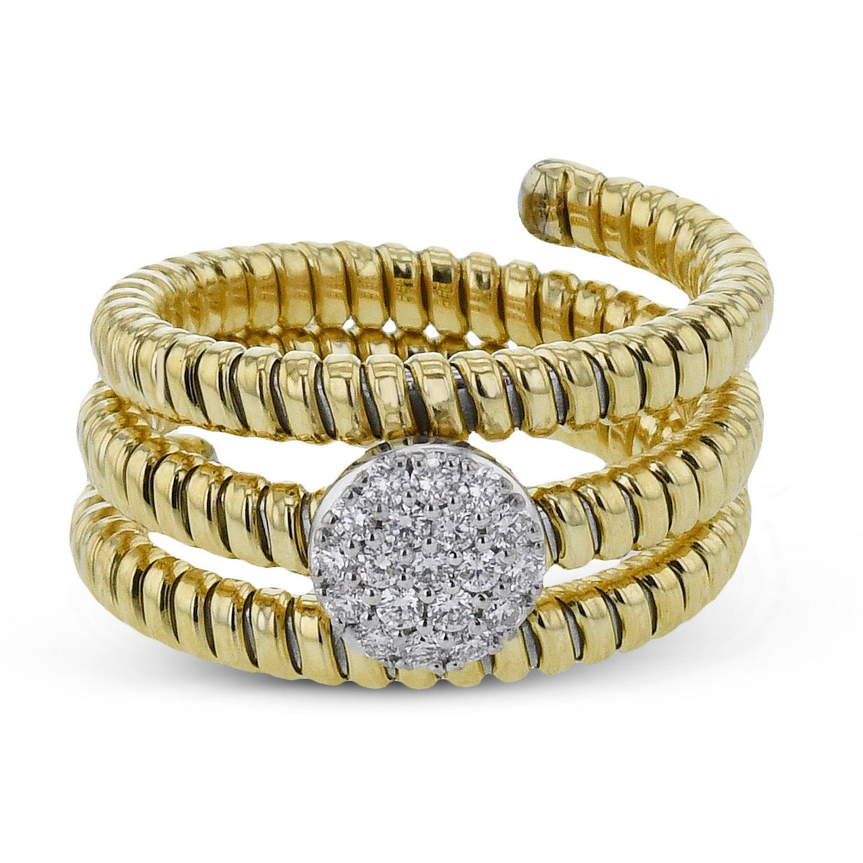 Fashion Ring In 18k Gold With Diamonds