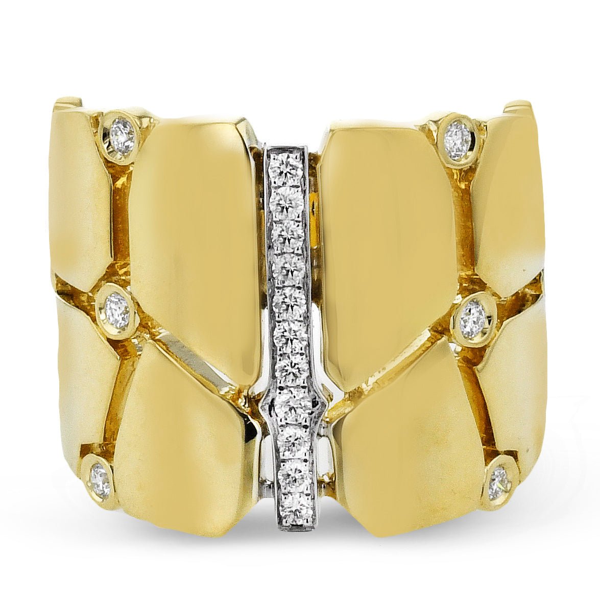 Fashion Ring In 18k Gold With Diamonds