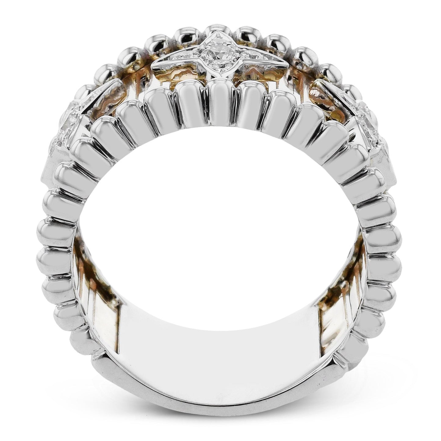 Fashion Ring In 18k Gold With Diamonds