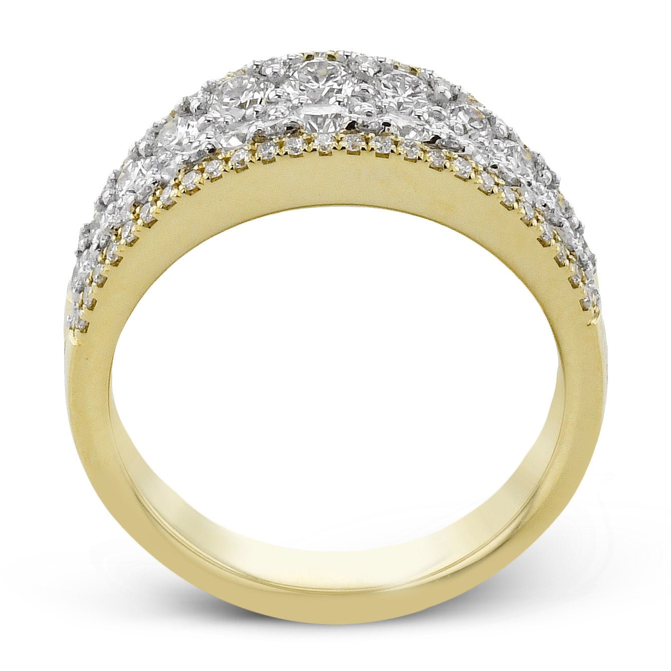 Fashion Ring In 18k Gold With Diamonds