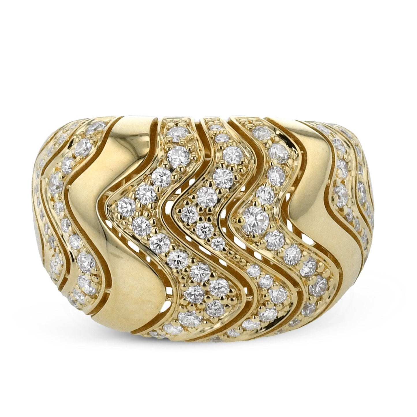 Fashion Ring In 18k Gold With Diamonds