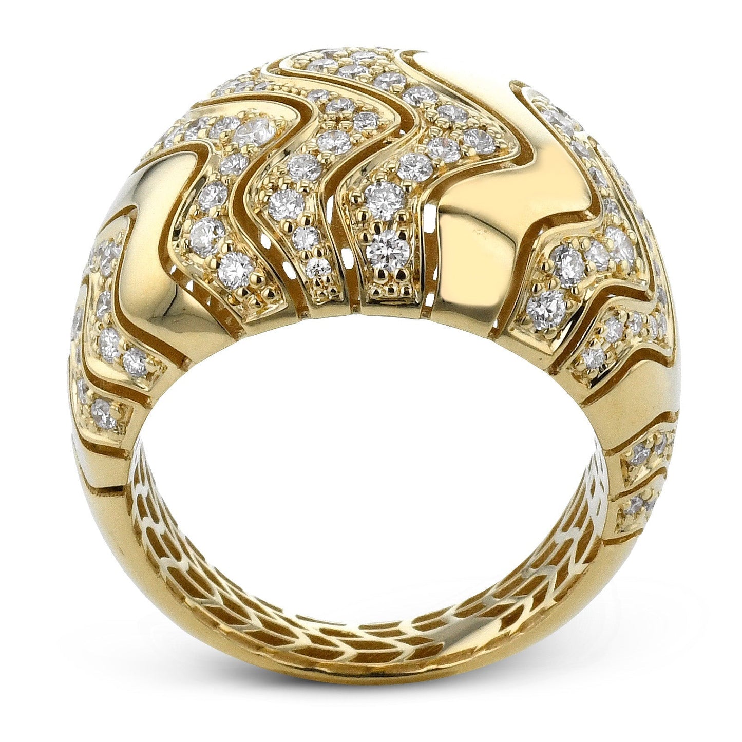 Fashion Ring In 18k Gold With Diamonds