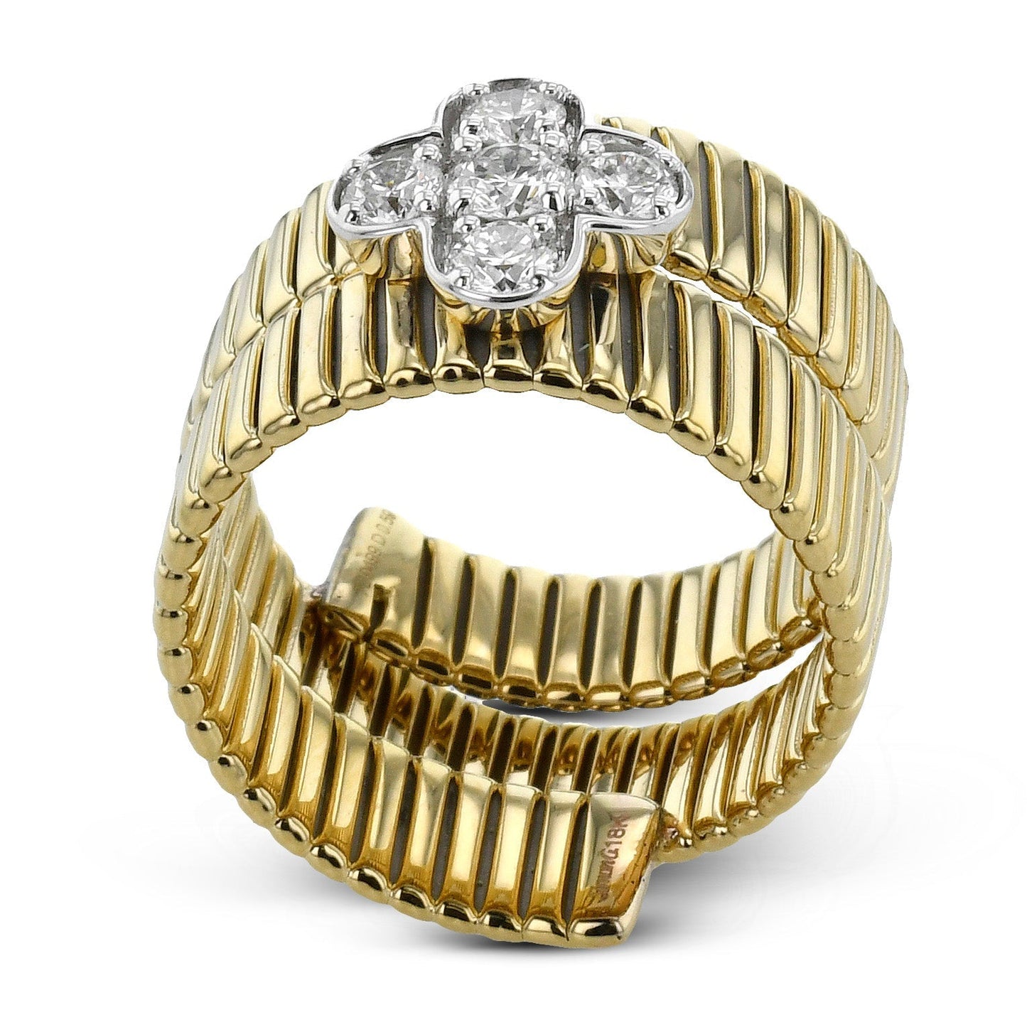 Fashion Ring In 18k Gold With Diamonds