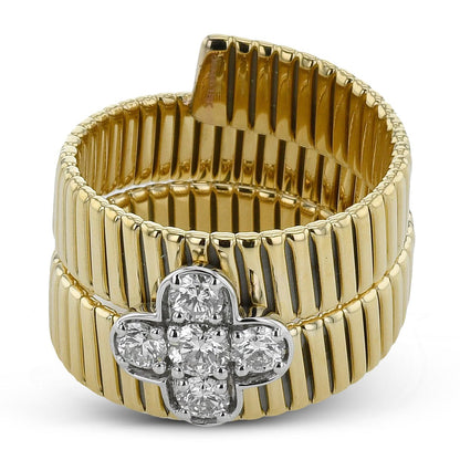 Fashion Ring In 18k Gold With Diamonds