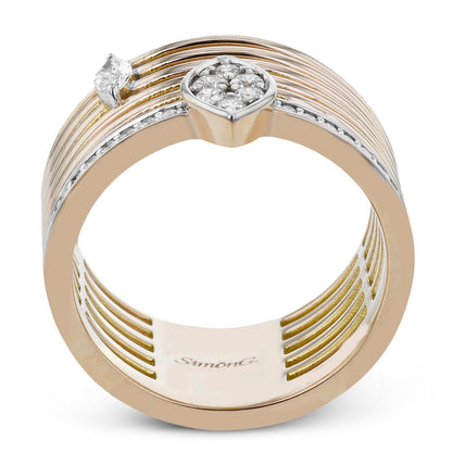 Fashion Ring In 18k Gold With Diamonds