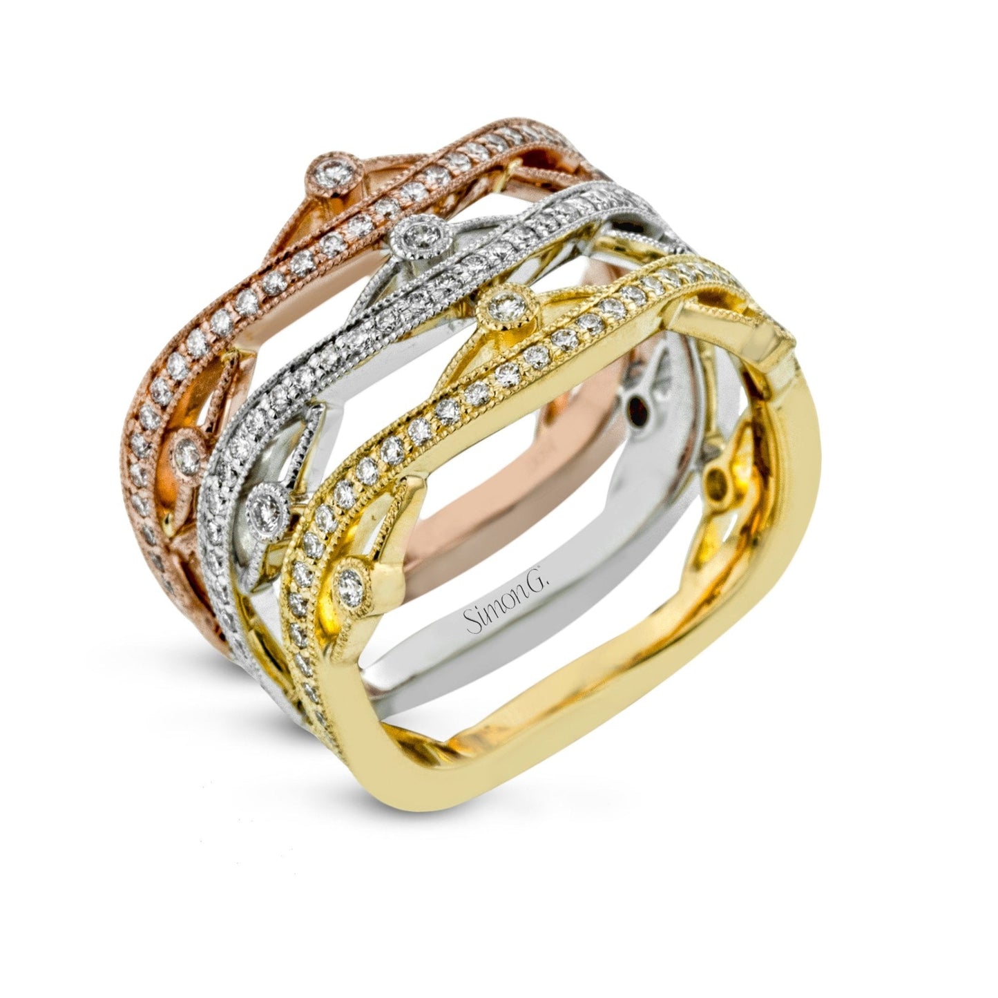 Fashion Ring In 18k Gold With Diamonds