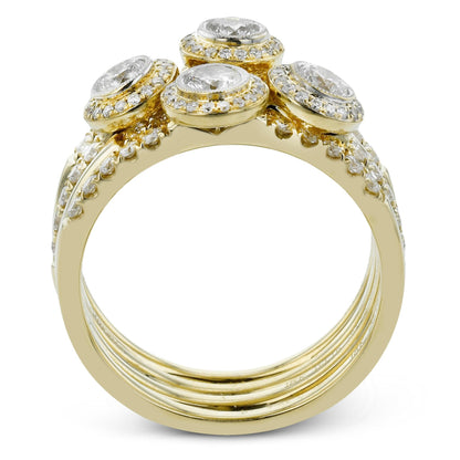 Four-Stone Halo Fashion Ring In 18k Gold With Diamonds