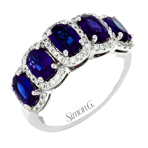 Gemstone Color Ring in 18k Gold with Diamonds & Sapphires - Simon G. Jewelry