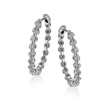 Harmonie Hoop Earrings in 18k Gold with Diamonds - Simon G. Jewelry