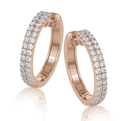 Hoop Earrings in 18K Gold with Diamonds - Simon G. Jewelry