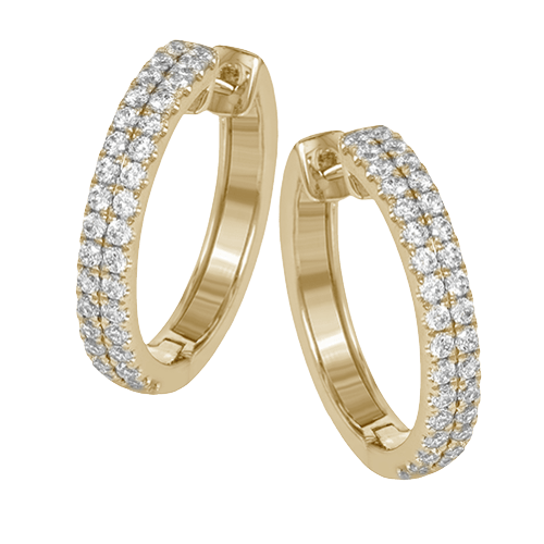 Hoop Earrings in 18K Gold with Diamonds - Simon G. Jewelry