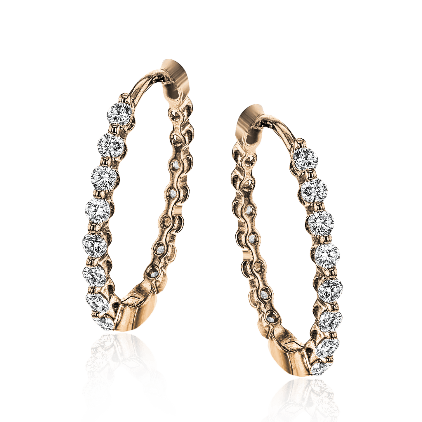 Hoop Earrings in 18k Gold with Diamonds - Simon G. Jewelry