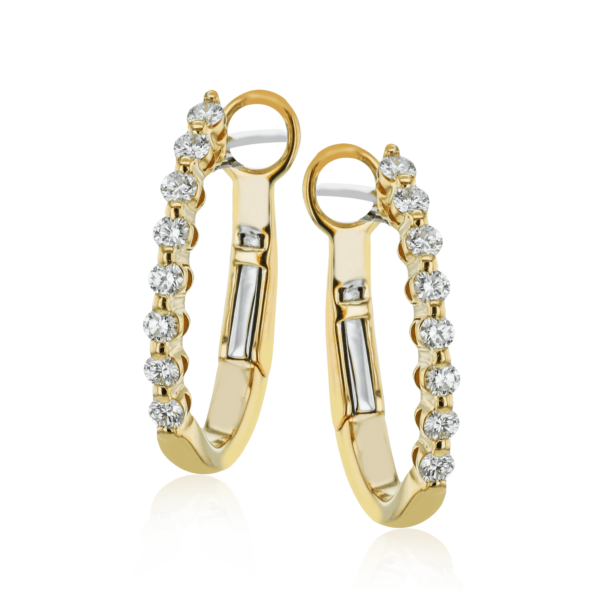 Hoop Earrings in 18k Gold with Diamonds - Simon G. Jewelry