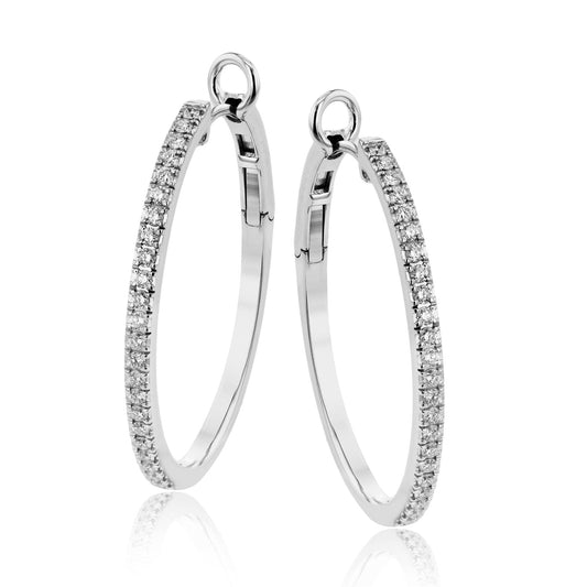 Hoop Earrings in 18k Gold with Diamonds - Simon G. Jewelry