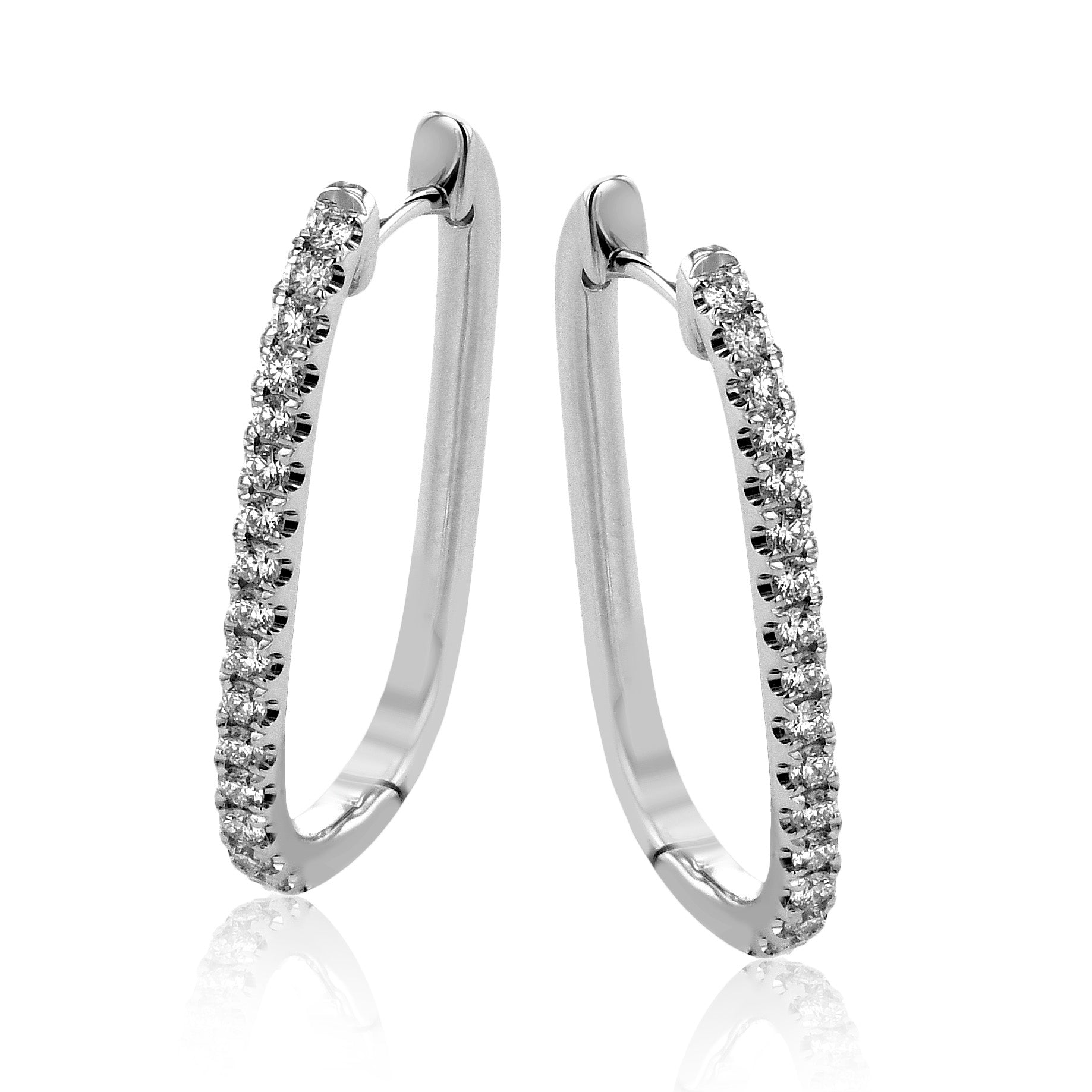 Hoop Earrings in 18k Gold with Diamonds - Simon G. Jewelry