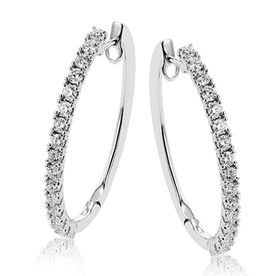 Hoop Earrings in 18k Gold with Diamonds - Simon G. Jewelry