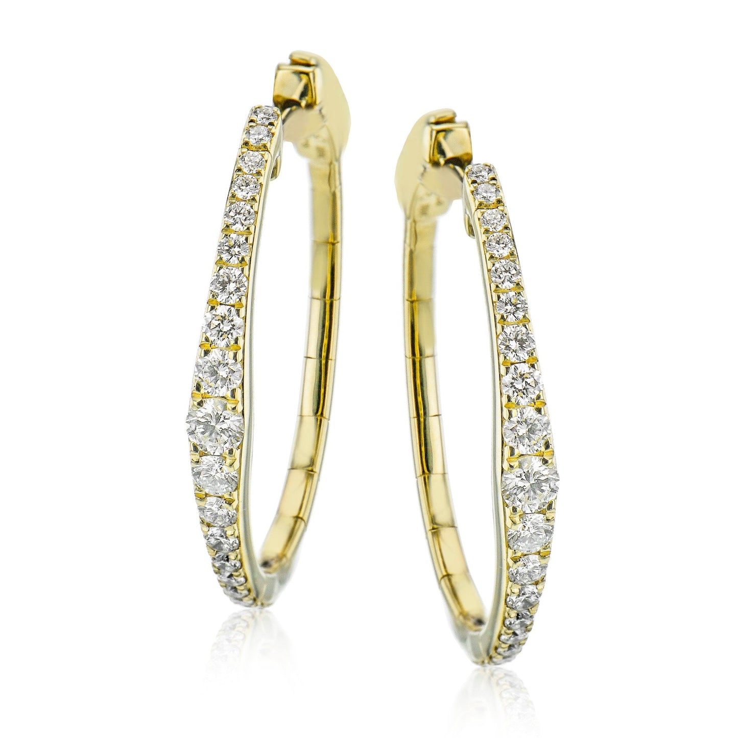 Hoop Earrings in 18k Gold with Diamonds - Simon G. Jewelry