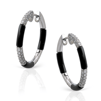 Hoop Earrings in 18k Gold with Diamonds - Simon G. Jewelry