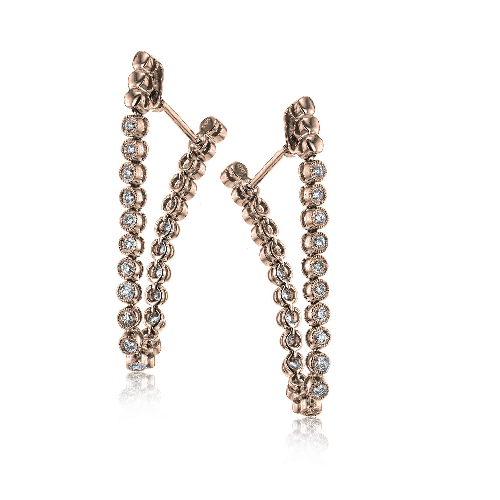 Hoop Earrings in 18k Gold with Diamonds - Simon G. Jewelry