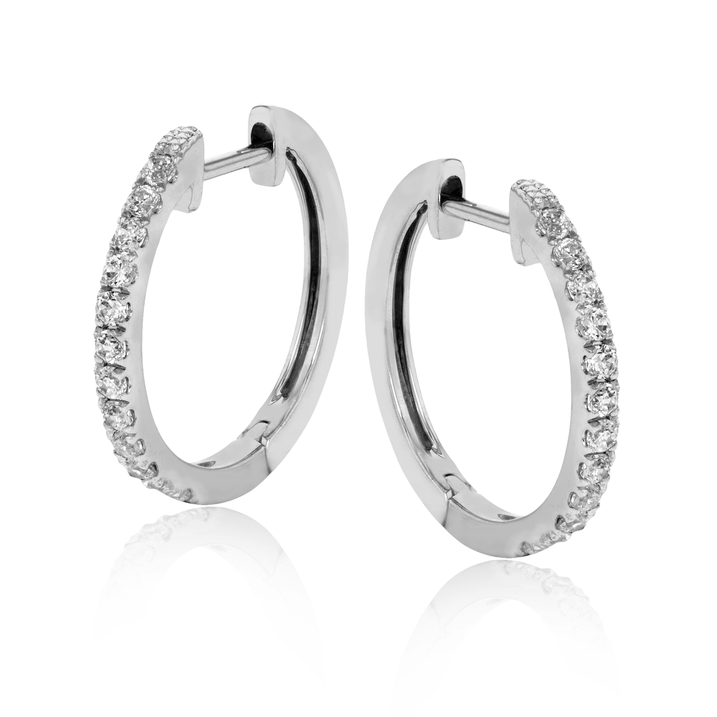 Huggie Hoop Earrings in 18k Gold with Diamonds - Simon G. Jewelry