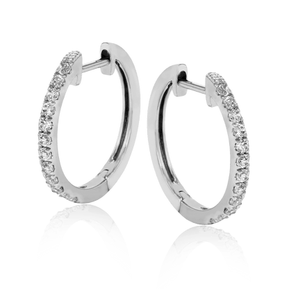 Huggie Hoop Earrings in 18k Gold with Diamonds - Simon G. Jewelry