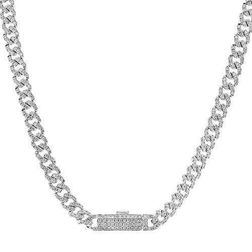 Lock Necklace in 14k Gold with Diamonds - Simon G. Jewelry