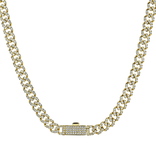 Lock Necklace in 14k Gold with Diamonds - Simon G. Jewelry