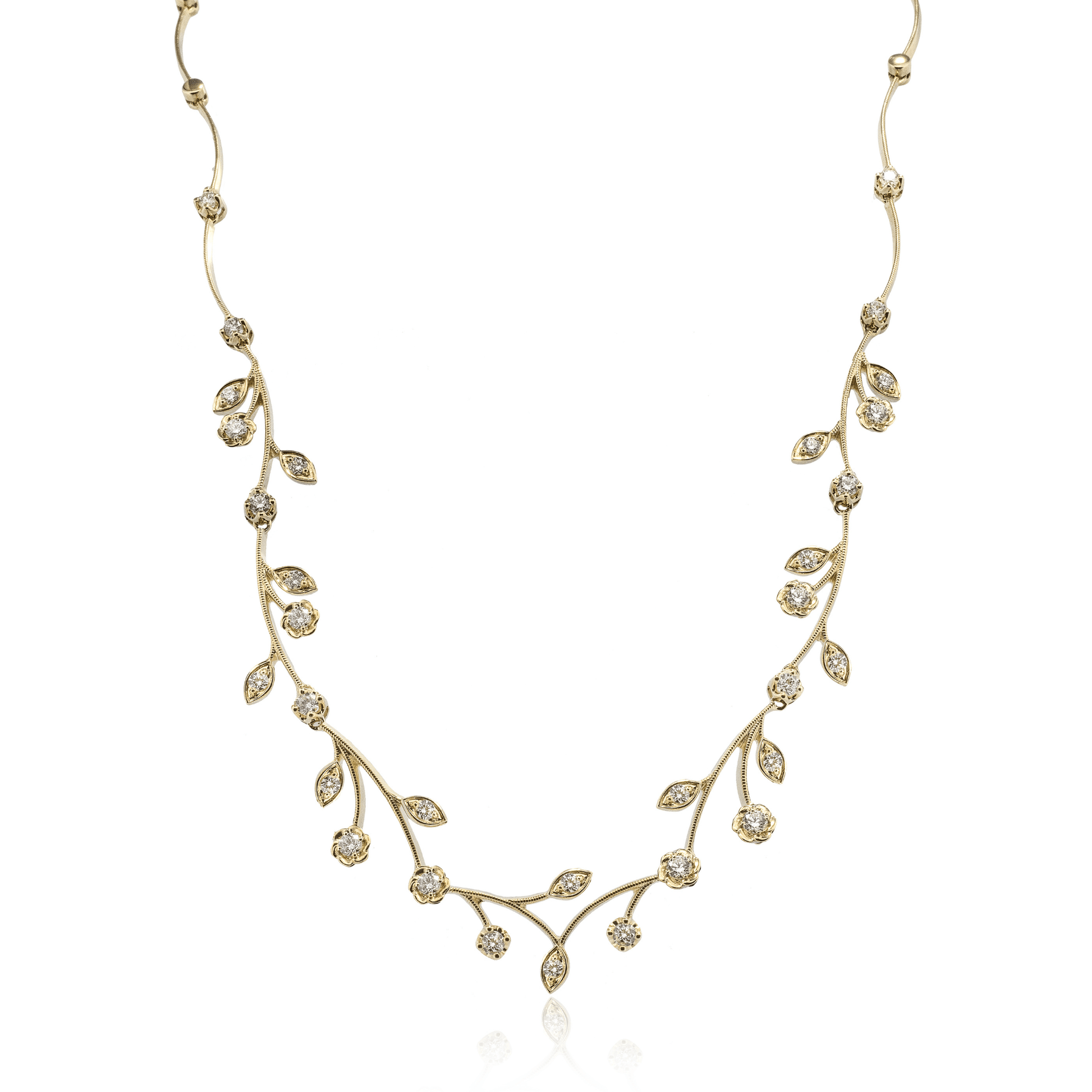 Magnificent Garden Necklace in 14k Gold with Diamonds - Simon G. Jewelry