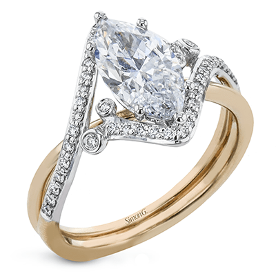 Marquise - Cut Criss - Cross Engagement Ring In 18k Gold With Diamonds - Simon G. Jewelry