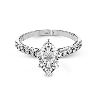 Marquise-Cut Engagement Ring In 18k Gold With Diamonds