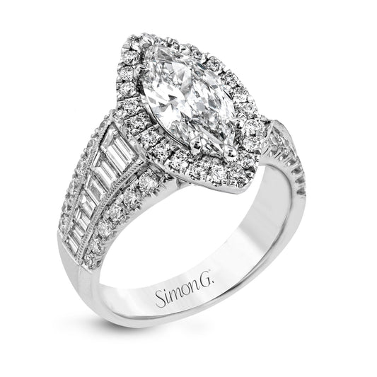 Marquise - Cut Halo Engagement Ring In 18k Gold With Diamonds - Simon G. Jewelry