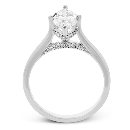 Marquise-Cut Hidden Halo Engagement Ring In 18k Gold With Diamonds