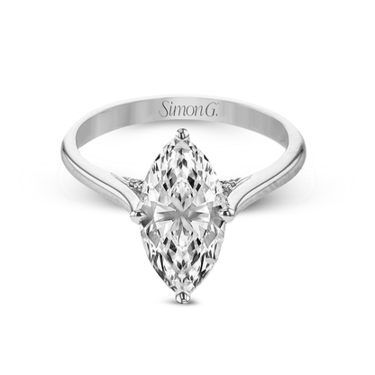 Marquise-Cut Hidden Halo Engagement Ring In 18k Gold With Diamonds