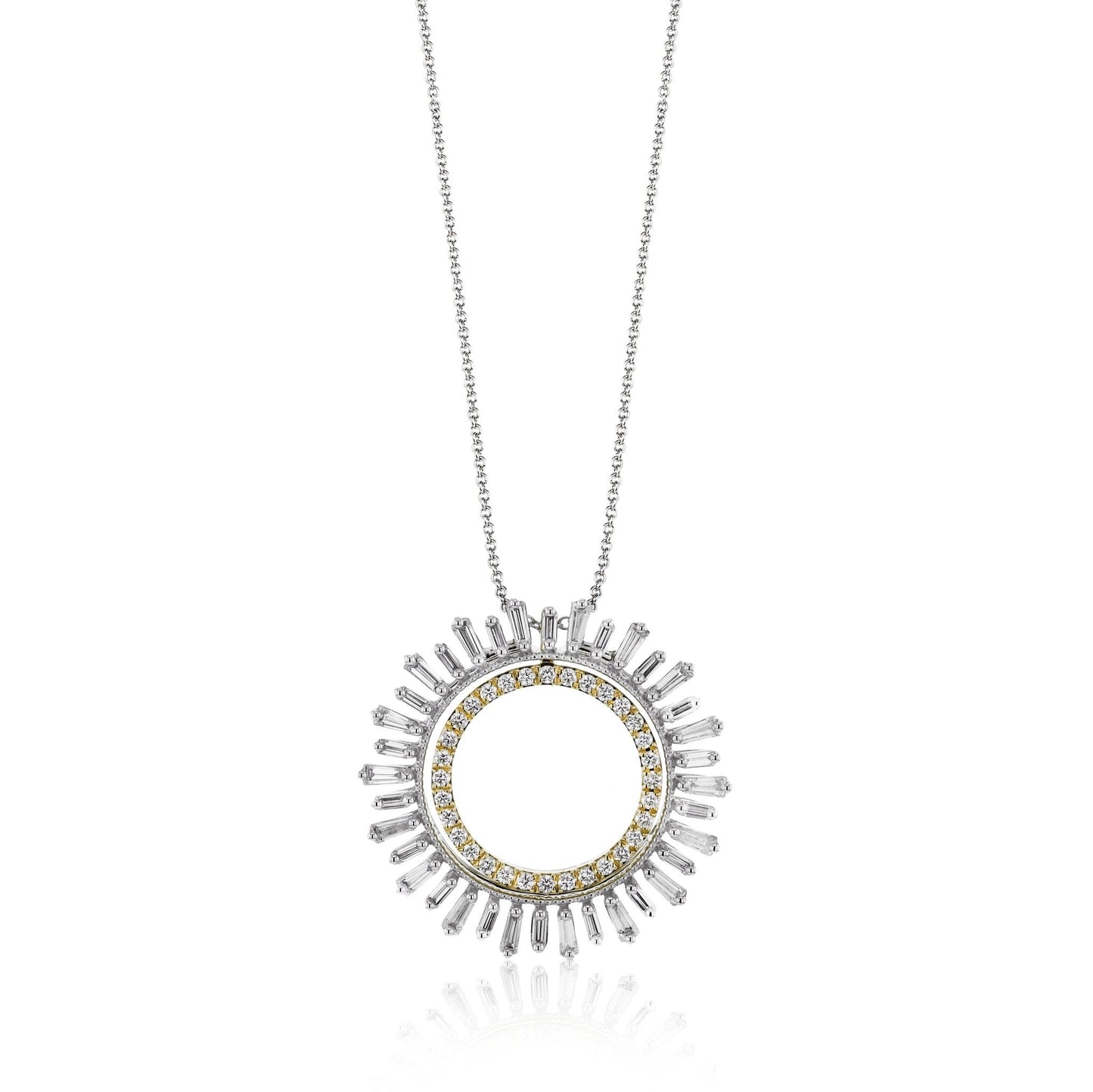 Medallion Pendant Necklace in 18k Gold with Diamonds - Simon G. Jewelry