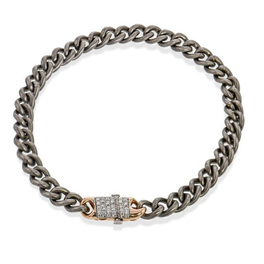 Men's Titanium Bracelet In 14k Gold With Diamonds - Simon G. Jewelry