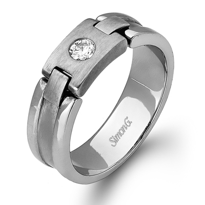 Men's Wedding Band In 14k Or 18k Gold With Diamonds - Simon G. Jewelry